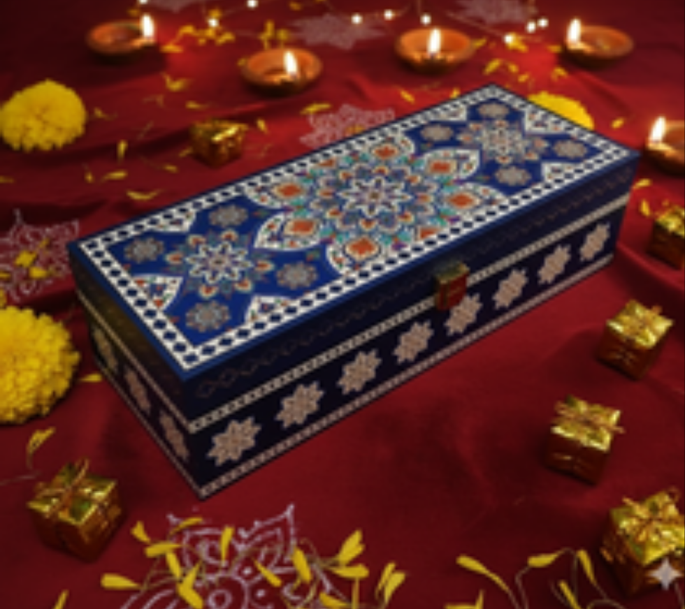DRY FRUIT WOODEN BOX 3 JAR